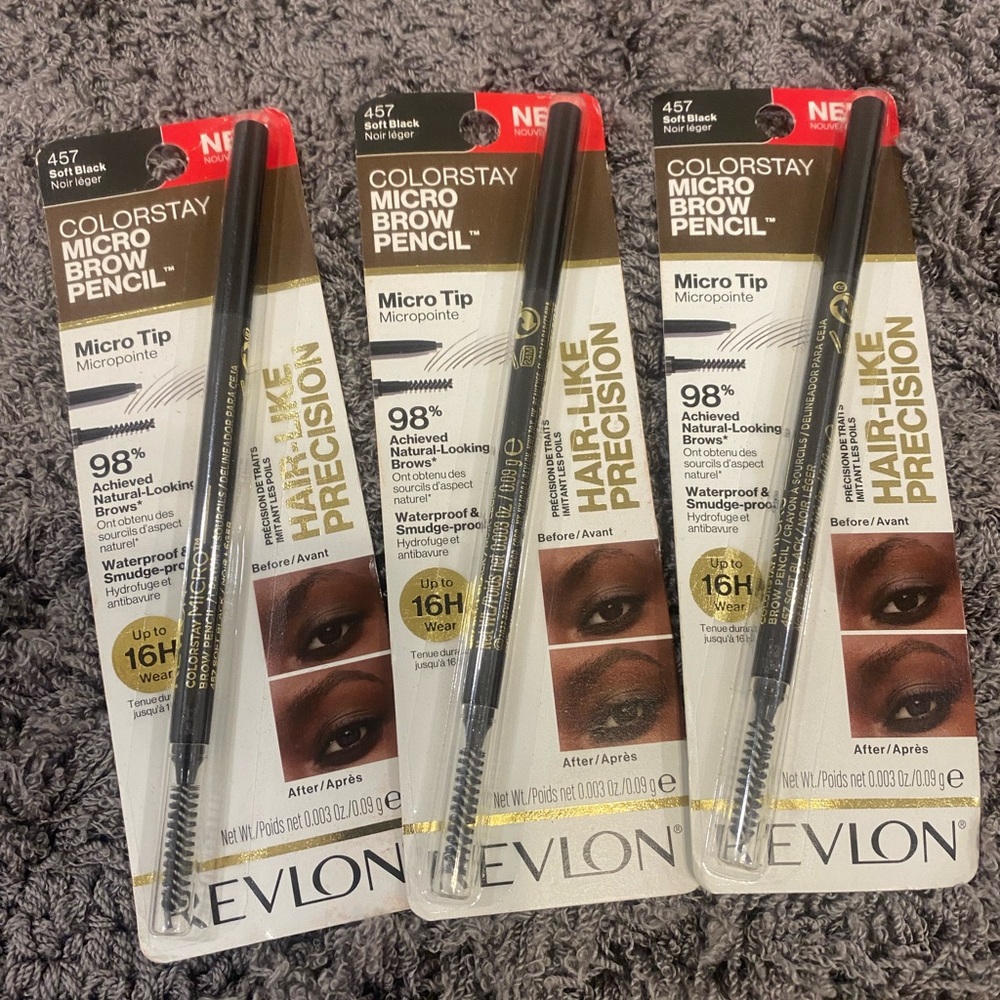 Revlon ColorStay Micro Brow Pencil - 457 Soft Black-3 Pack